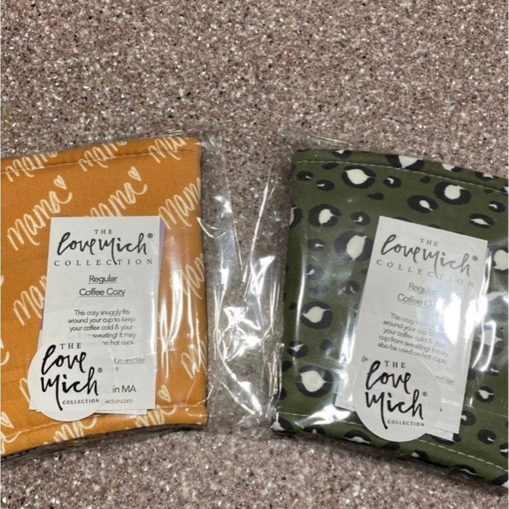 Love Mich Drink Sleeves Set of 2 – Mama Script & Leopard Print NEW - Picture 2 of 2